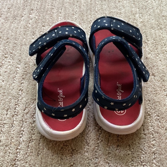 Toddler Cat & Jack Navy Blue Star Sandals Size 10 - Picture 3 of 7